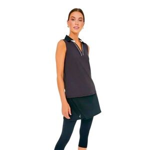 Tuckernuck TNUCK SPORT Womens Black Sleeveless Performance Jersey Caroline Polo